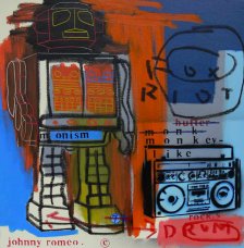 image johnny-romeo-fox-riot-drum-2009-acrylic-and-oil-on-canvas-61cm-x-61cm-jpg