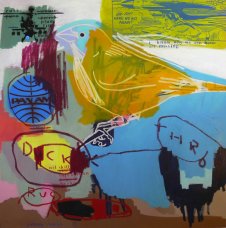 image johnny-romeo-duck-rug-throw-2009-acrylic-and-oil-on-canvas-137cm-x-137cm-jpg