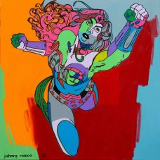 image johnny-romeo-roar-paw-2015-acrylic-and-oil-on-canvas-101cm-x-101cm-jpg